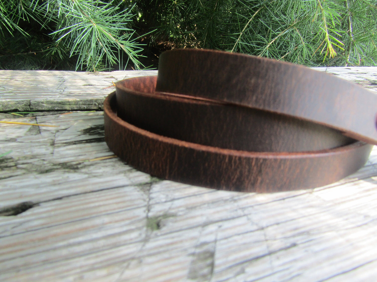 3/4" wide Crazy Horse brown full grain Leather belt
