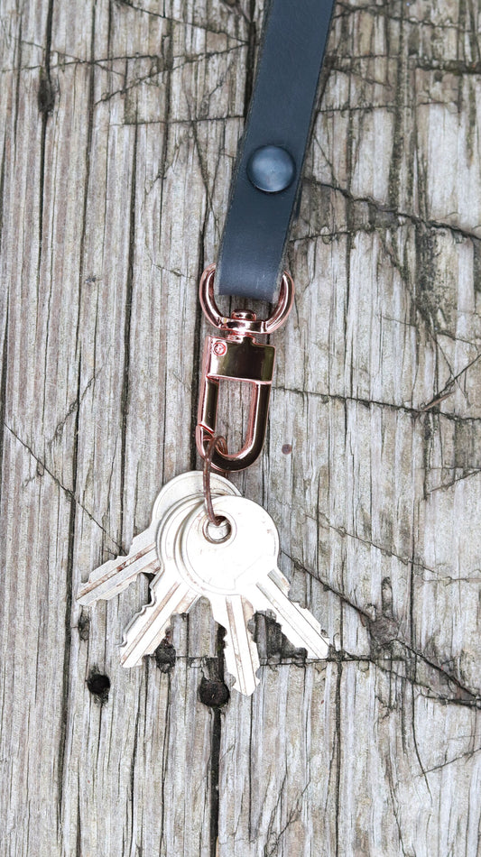 Black leather lanyard full grain leather lanyard veg tanned leather lanyard gift for him gift for her 1/2" wide leather lanyard