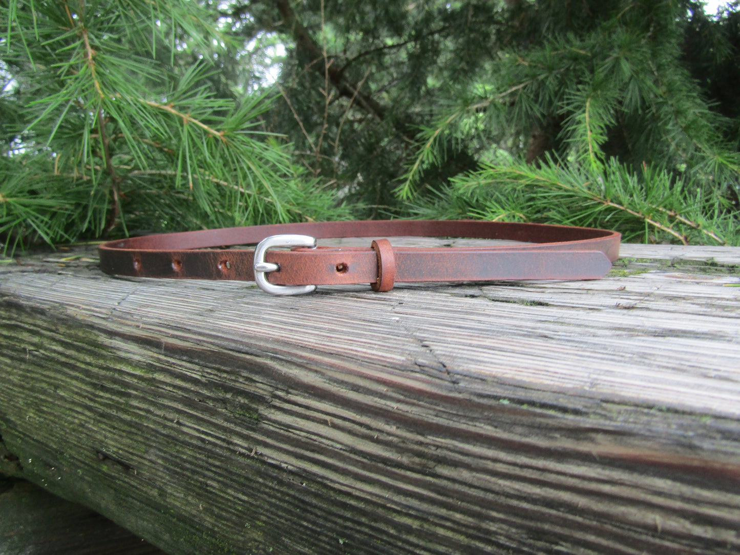 1/2" wide Water Buffalo Leather narrow belt