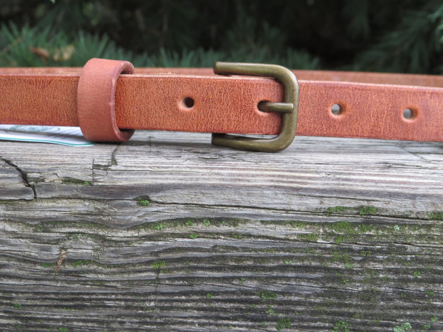 3/4" wide leather belt Hermann Oak Harness Leather belt narrow leather belt casual leather belt Skinny leather belt Made in USA leather belt
