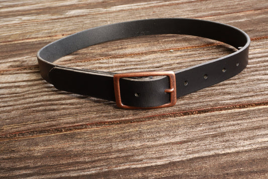 1 inch wide Black Full Grain leather belt