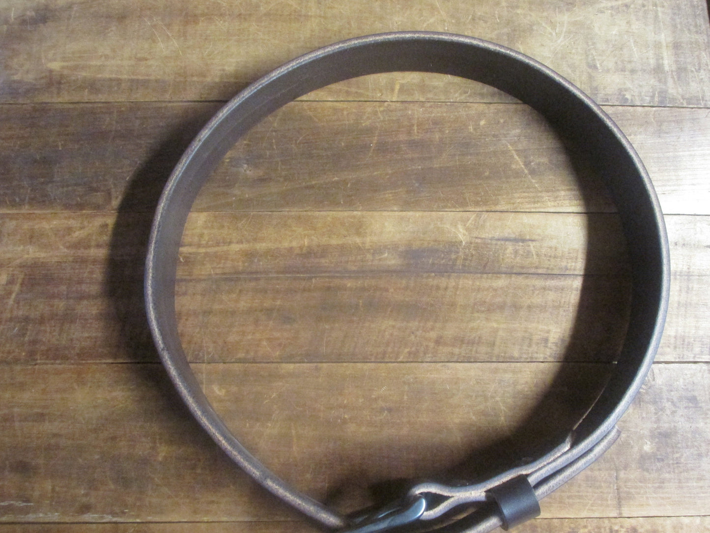 Dark brown Bridle Leather Men's thick work belt, gun belt, casual belt. Made in US with US hides. Custom made, personalized