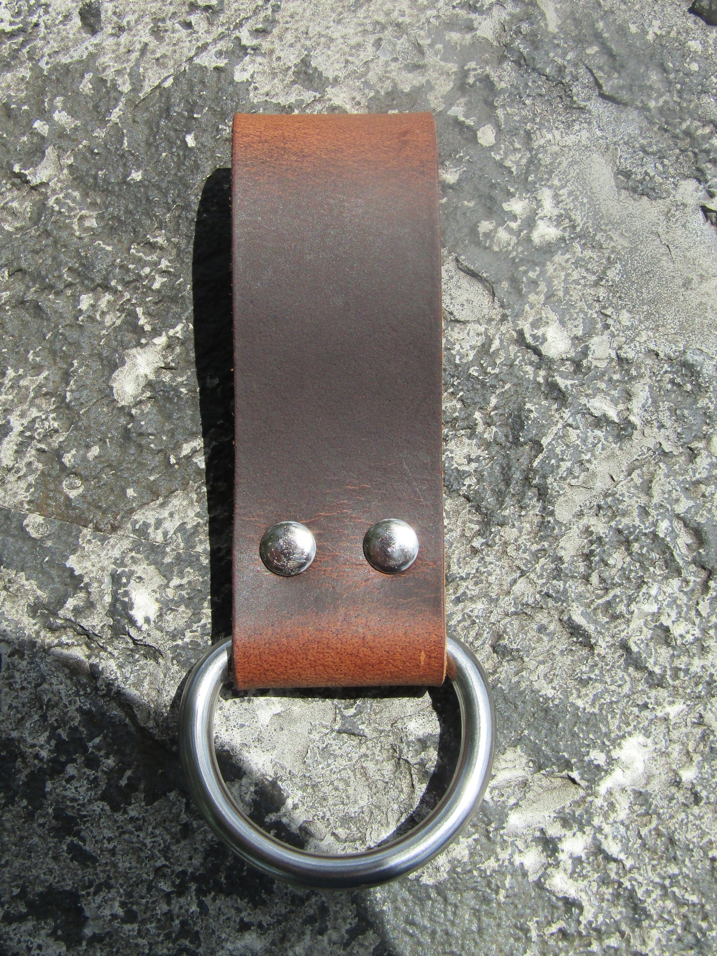 Water Buffalo leather Knife hanger, strap holder, with stainless steel D ring, utility belt