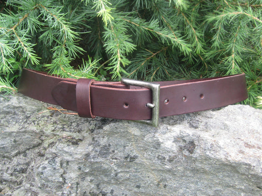 Dark brown Bridle Leather Men's thick work belt, gun belt, casual belt. Made in US with US hides. Custom made, personalized