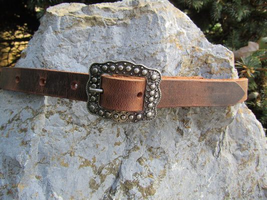 3/4" wide Crazy Horse brown Water Buffalo Belt