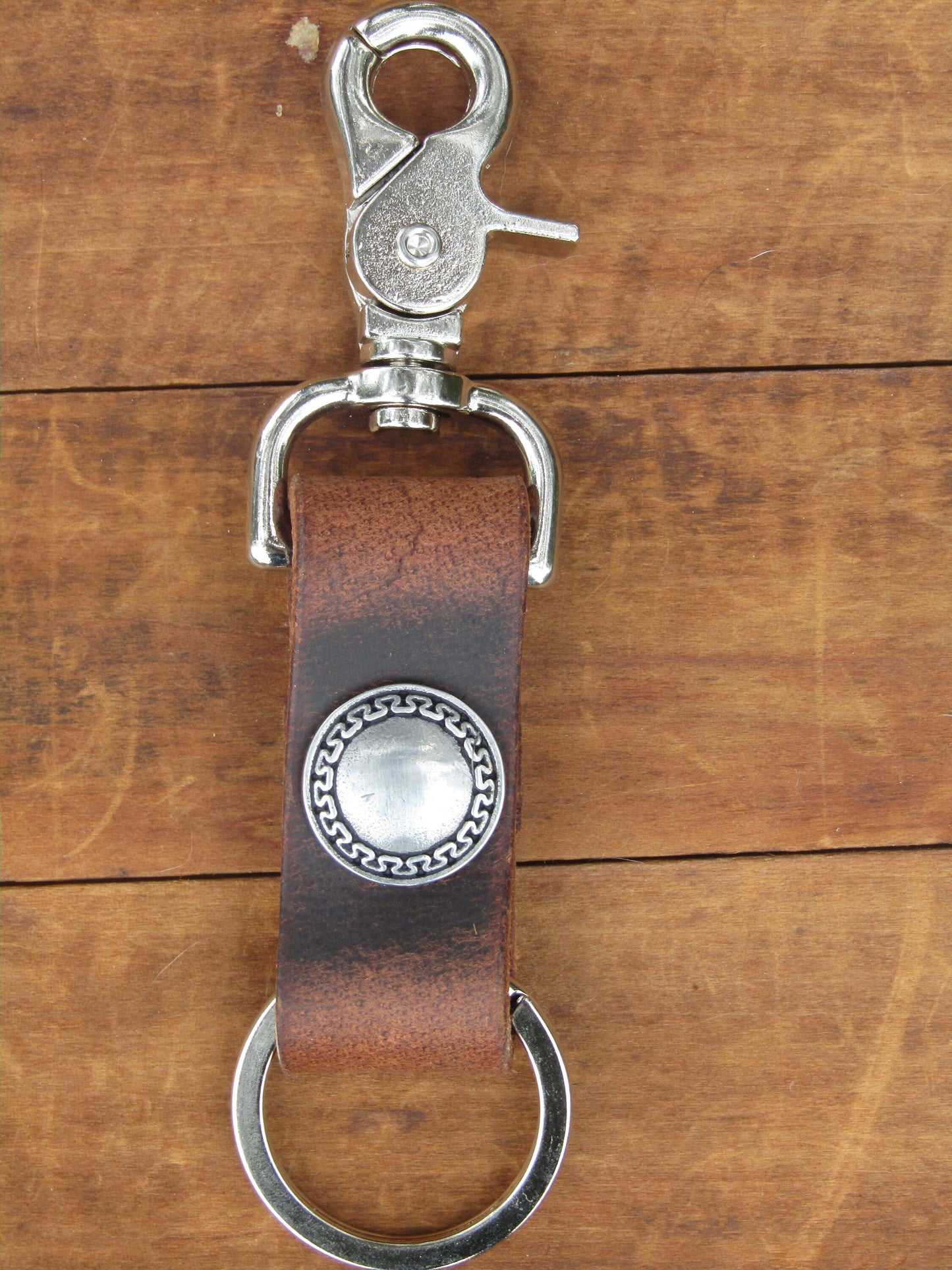Handmade Crazy Horse Water Buffalo Full Grain Leather keychain Jeremiah Watt hardware