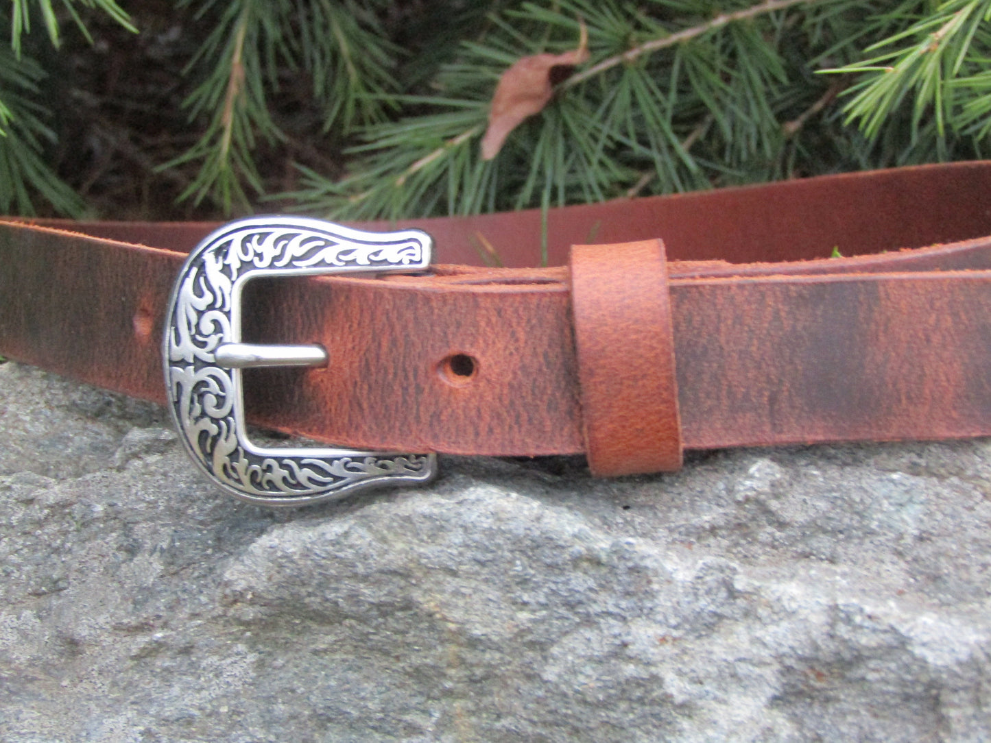 Narrow leather belt/ Womans leather Belt /Jeremiah Watt buckle belt/full grain brown leather belt /mens leather belt,1 inch wide belt