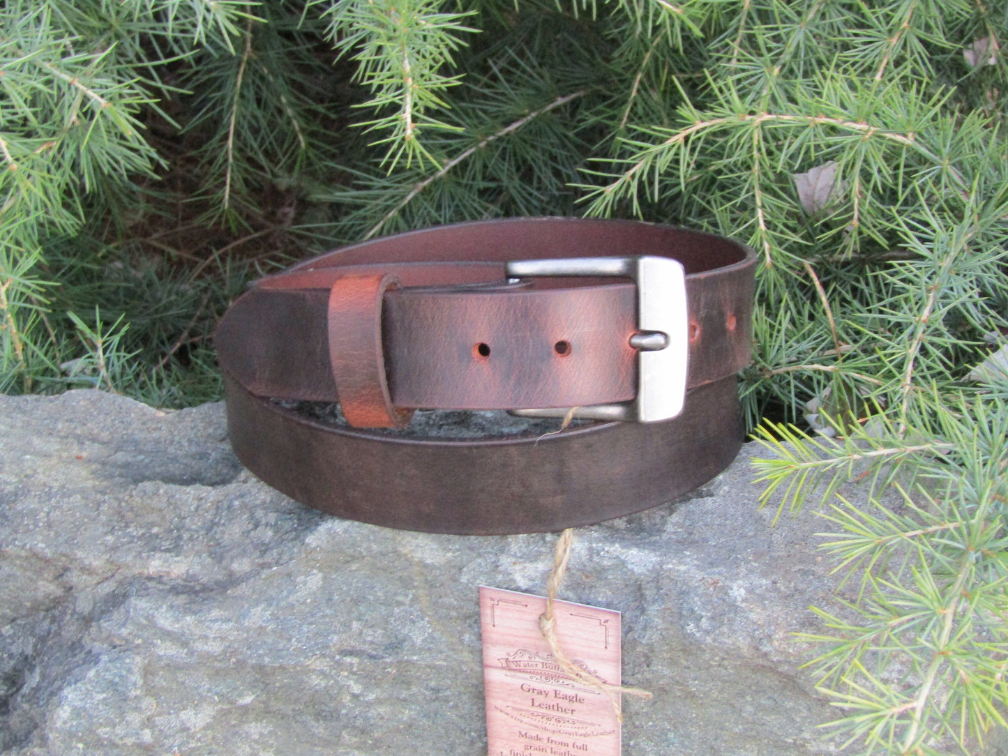 1 1/2" wide Full Grain Crazy Horse leather belt