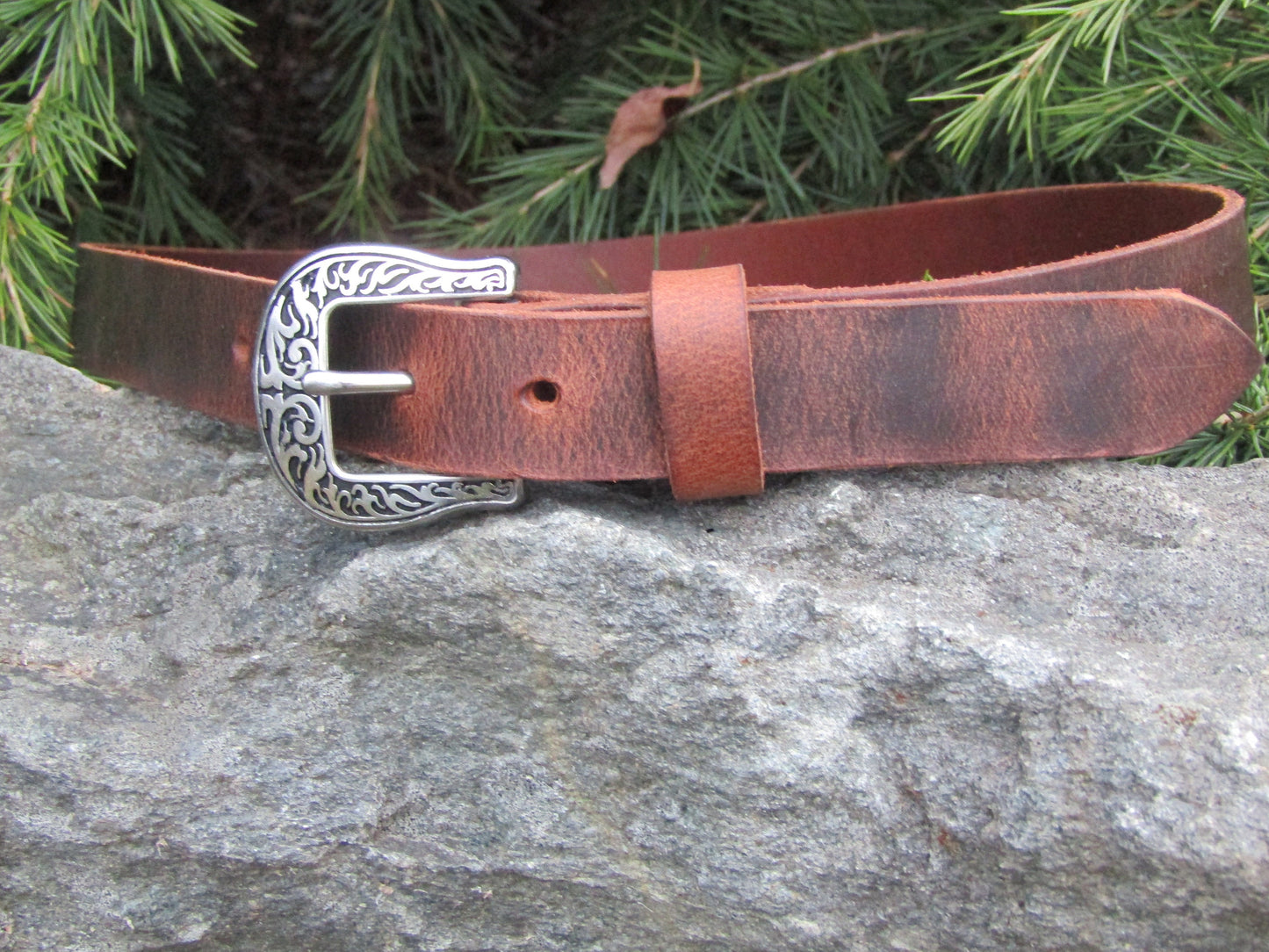 Narrow leather belt/ Womans leather Belt /Jeremiah Watt buckle belt/full grain brown leather belt /mens leather belt,1 inch wide belt