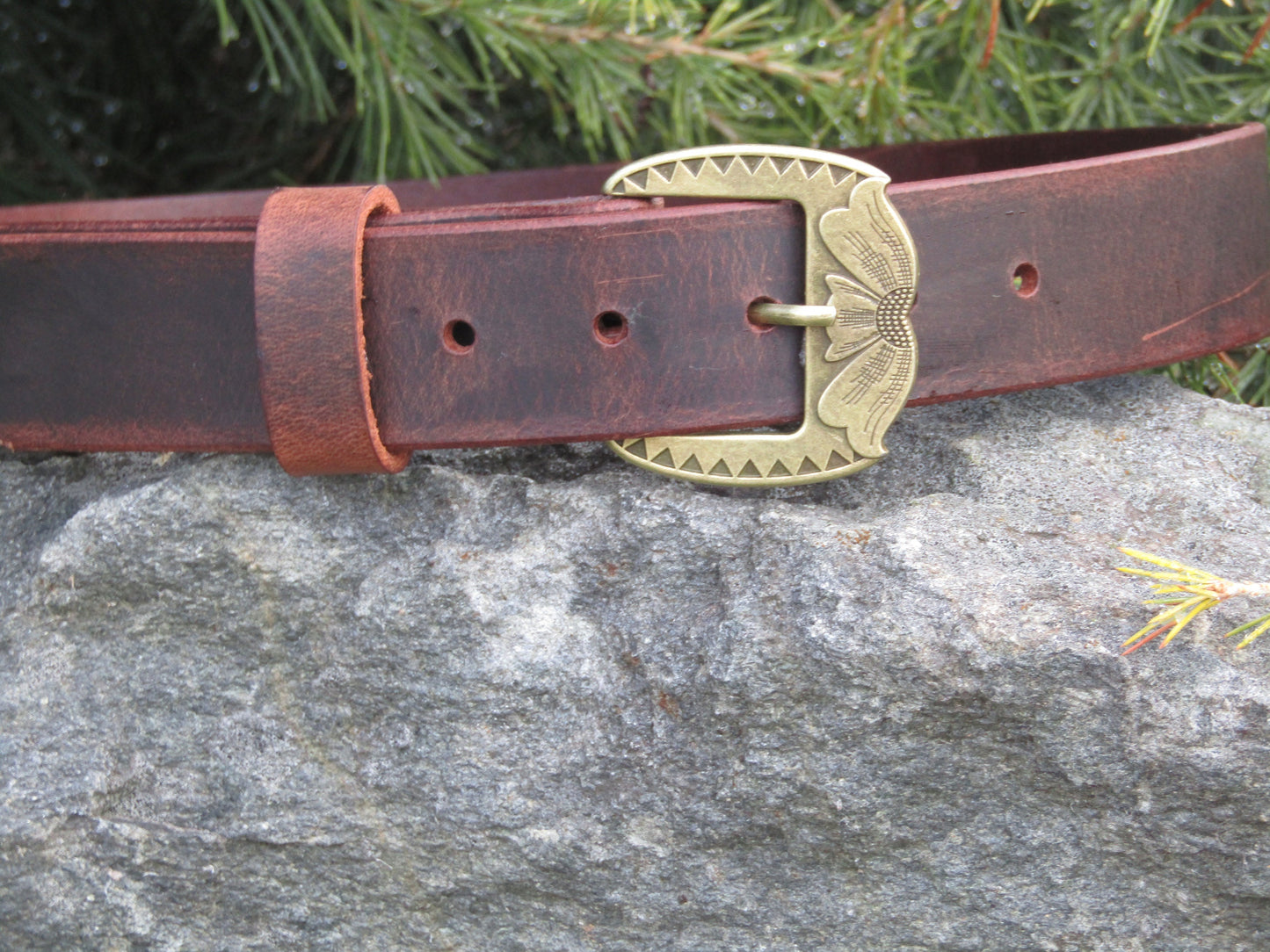 1 1/2" Crazy Horse Water Buffalo leather belt