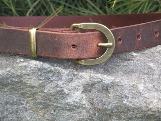 1 inch wide Crazy Horse Water Buffalo leather belt