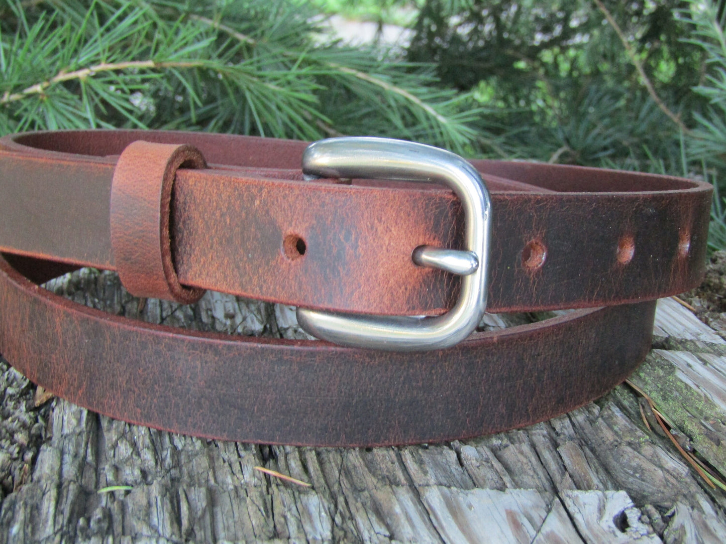 1 inch wide belt Narrow leather belt/ Womans leather belt, stainless steel buckle belt,full grain brown, leather men's leather belt,