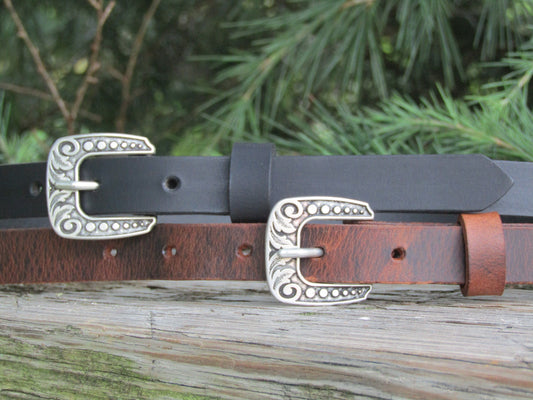 3/4" wide Full Grain leather belt