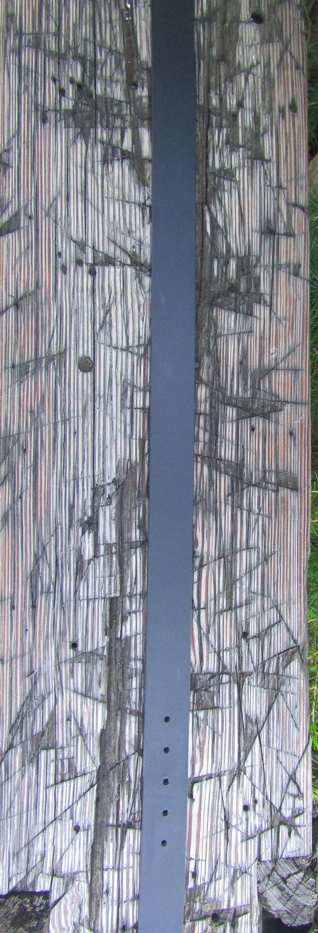 1 1/2" Black out leather belt full grain leather belt