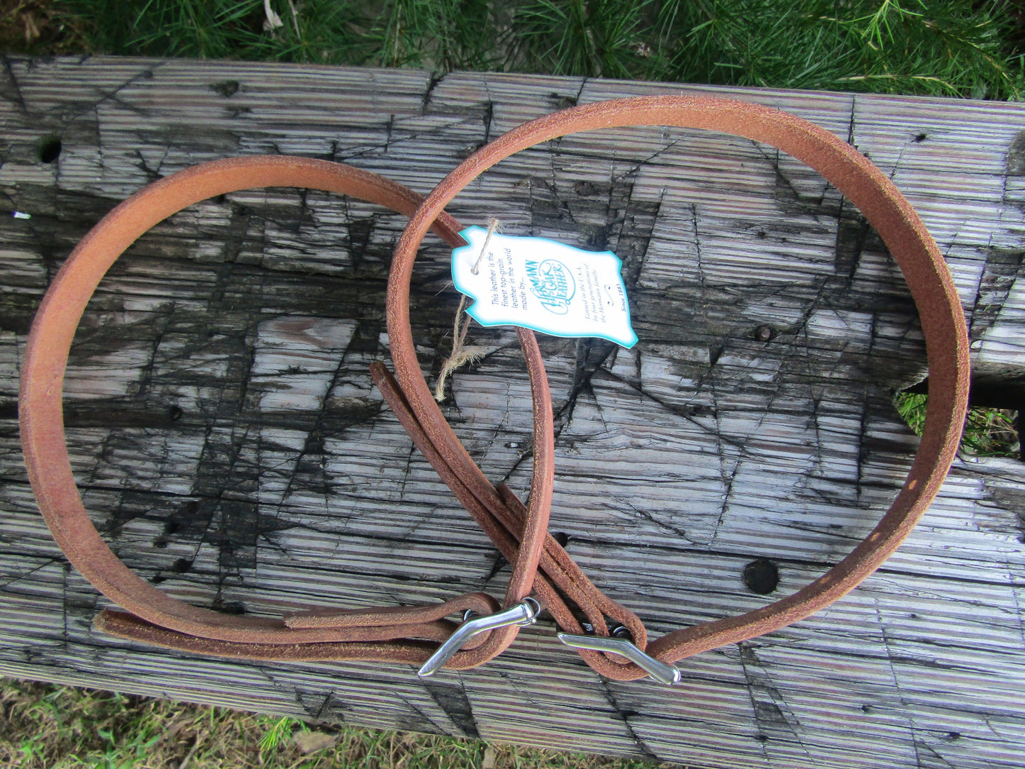 Custom size Pair of Hermann Oak harness leather straps, leather utility straps, leather blanket straps, bedroll straps, camping straps