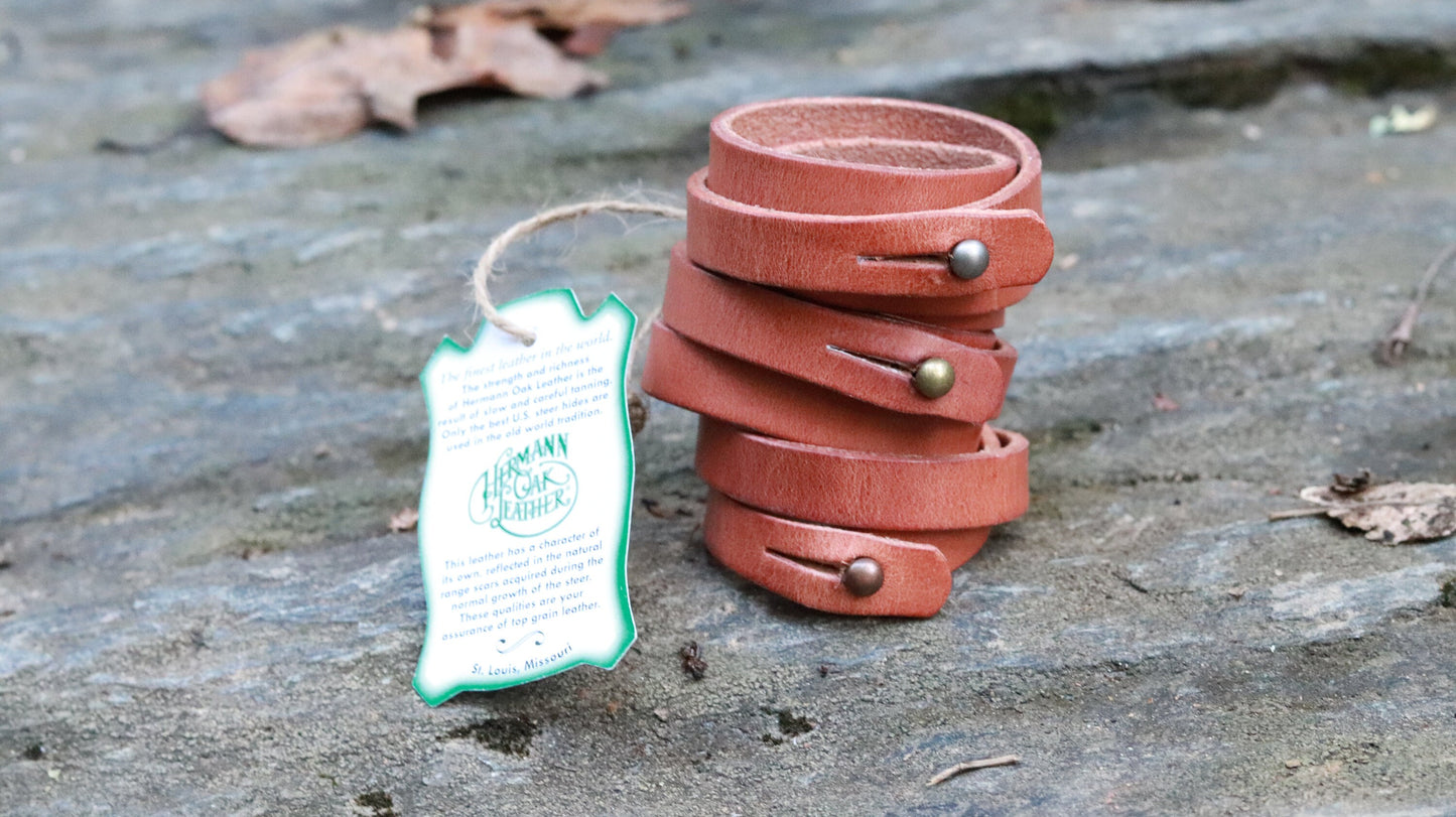 Hermann Oak ful grain harness leather wrap bracelet- made from belt remnants, blank bracelet 3 wrap, bangle bracelet, leather bracelet
