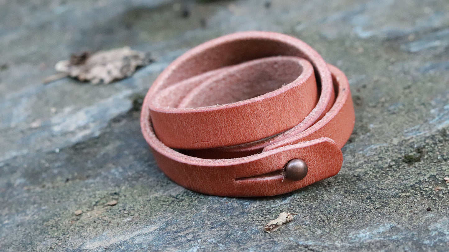 Hermann Oak ful grain harness leather wrap bracelet- made from belt remnants, blank bracelet 3 wrap, bangle bracelet, leather bracelet