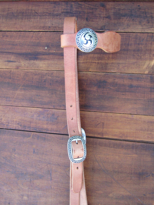 Hermann Oak harness leather headstall, Western bridle, leather headstall Jeremiah Watt hardware SHIPS TODAY