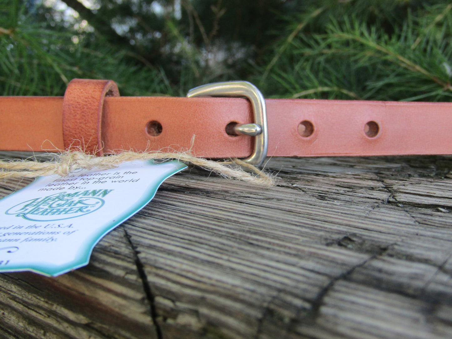 3/4" wide Hermann Oak Harness Leather belt