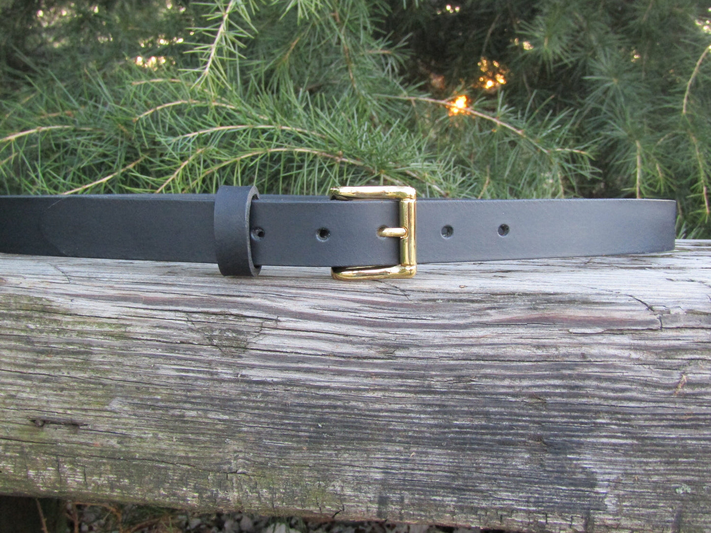 Narrow leather belt 1 inch wide leather belt Gold tone buckle black leather belt womans leather belt 1 inch wide belt handmade leather belt