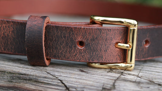 1 inch wide Crazy Horse Water Buffalo leather belt