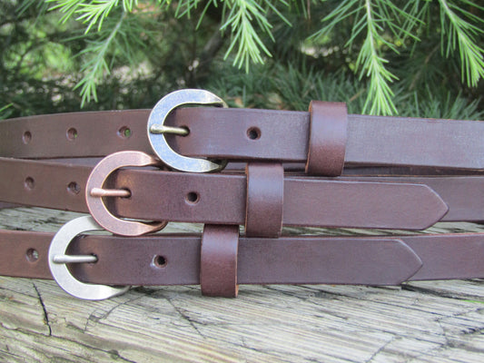 3/4" wide dark brown Leather belt