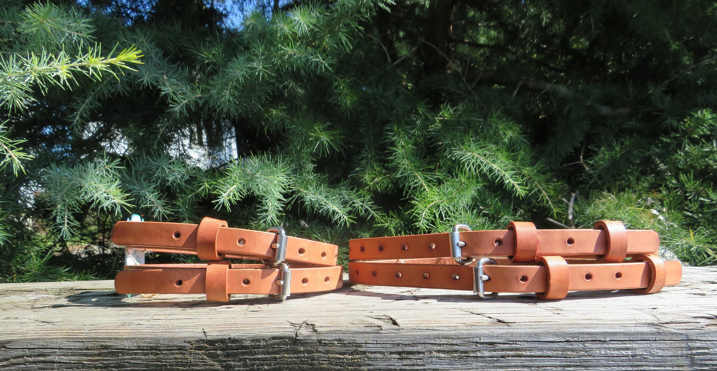Ships Today Pair of Hermann Oak harness leather straps leather edc straps leather blanket straps, bedroll straps, camping straps, 10-20 inch