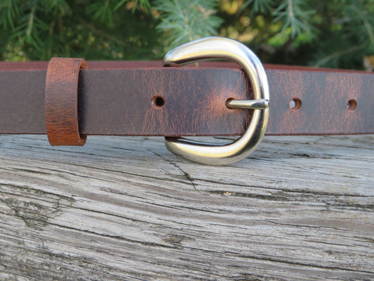 1 inch wide leather belt Narrow leather belt