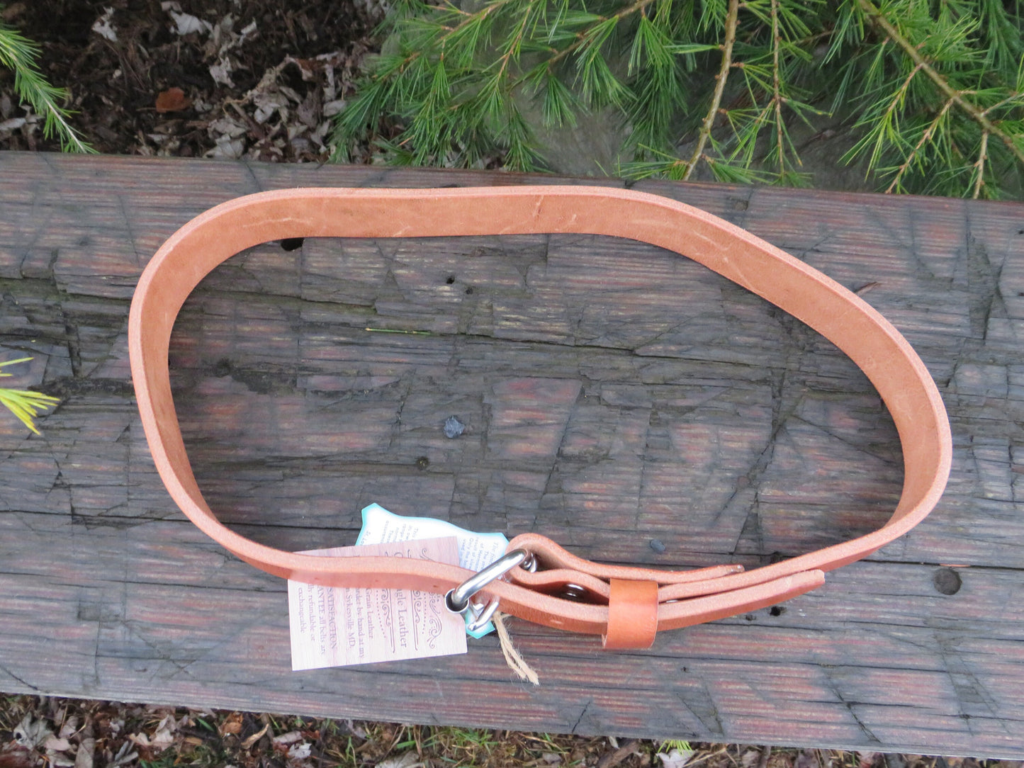 Discounted size 32 inch waist Hermann Oak Harness Leather belt, casual belt , vintage look belt, unisex leather belt, 34 belt size