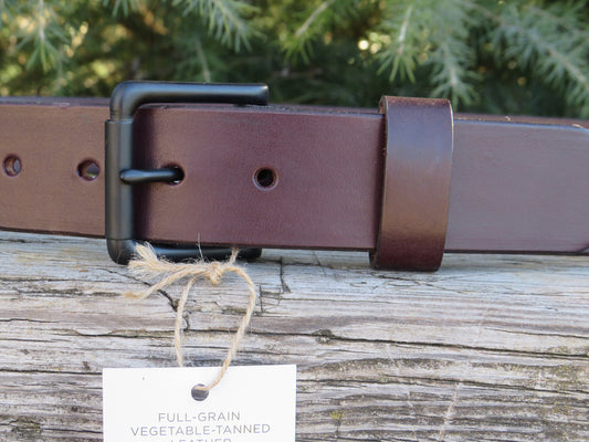 Dark brown Leather belt black buckle, full grain leather belt, Bridle leather belt 1.5 wide leather belt Custom handmade leather belt