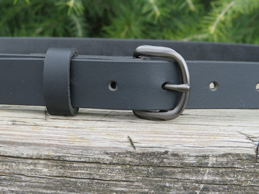 1 inch Black full grain leather belt
