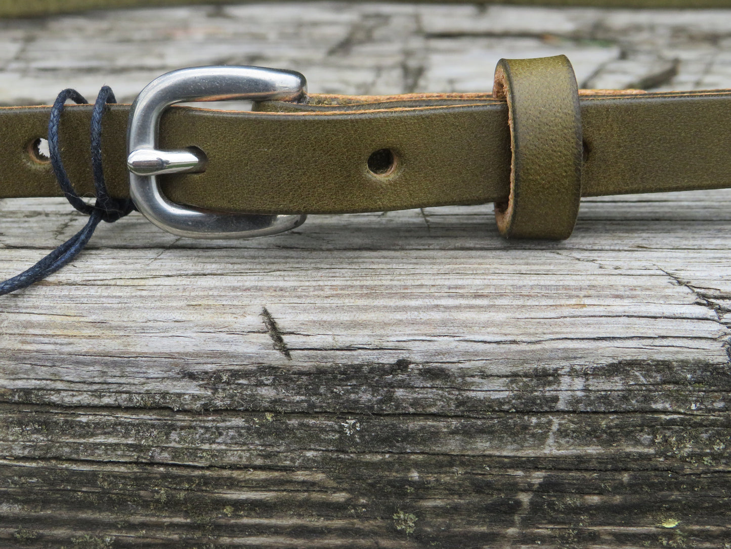 Olive Green harness Leather narrow belt, Made in USA , 1/2" wide belt, leather belt, narrow leather belt, skinny leather belt, custom belt