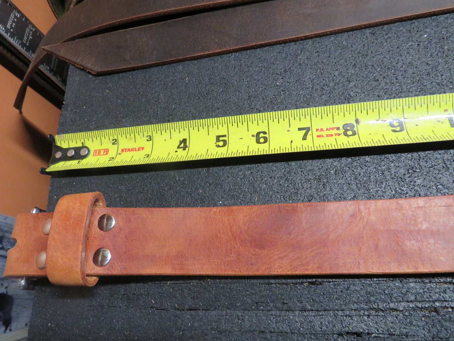 Discounted size 38 inch waist Hermann Oak Harness Leather belt, rugged leather belt , thick leather belt, unisex leather belt, 41 belt size