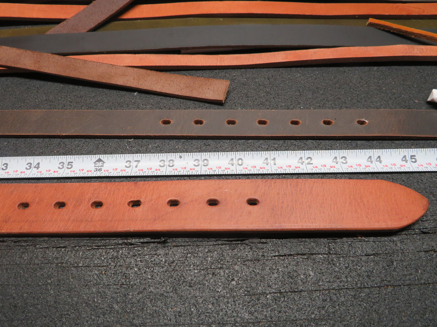 Discounted size 34 inch waist Hermann Oak Harness Leather belt, rugged leather belt , thick leather belt, unisex leather belt, 37 belt size