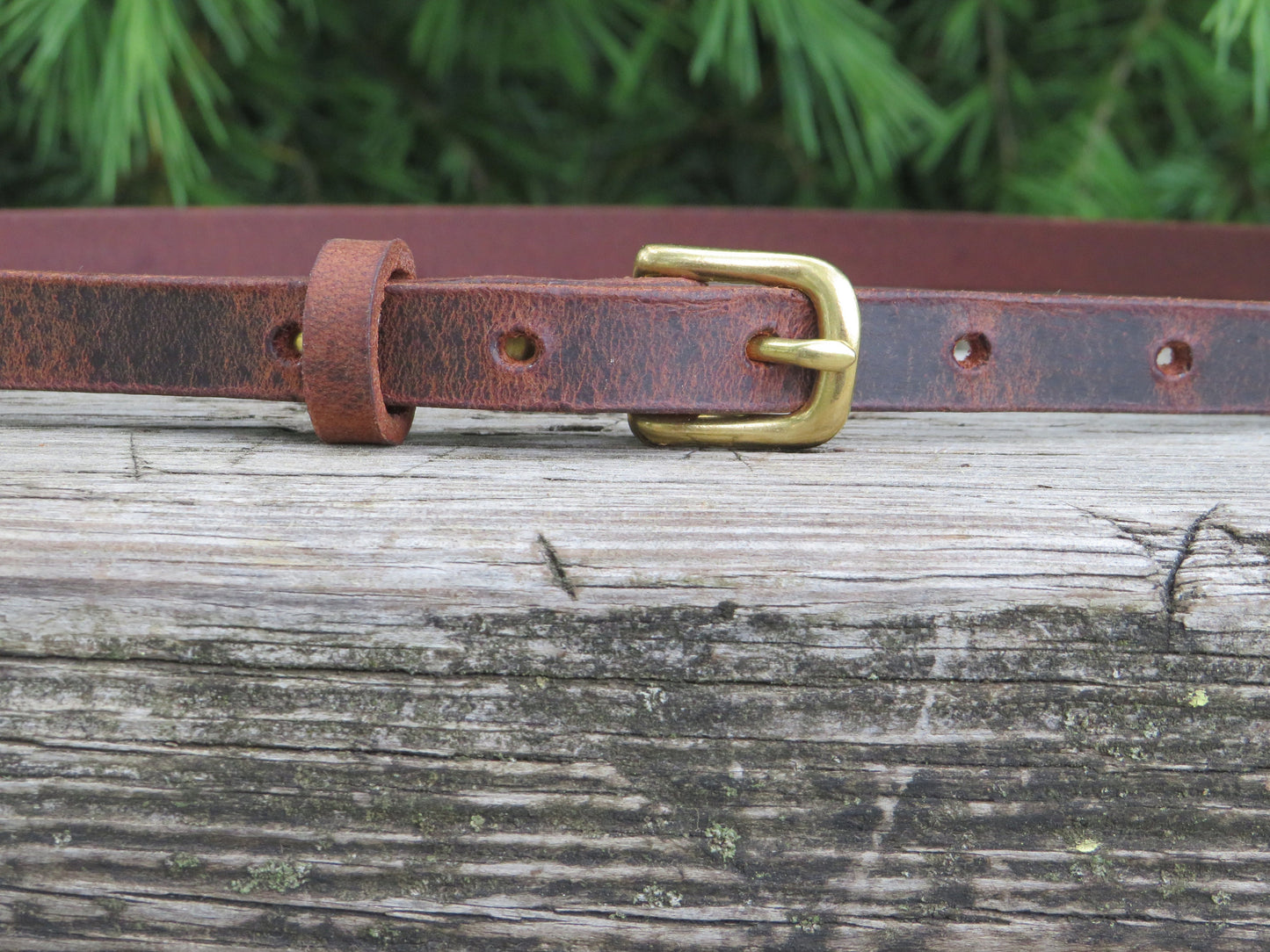 1/2" wide belt full grain leather belt