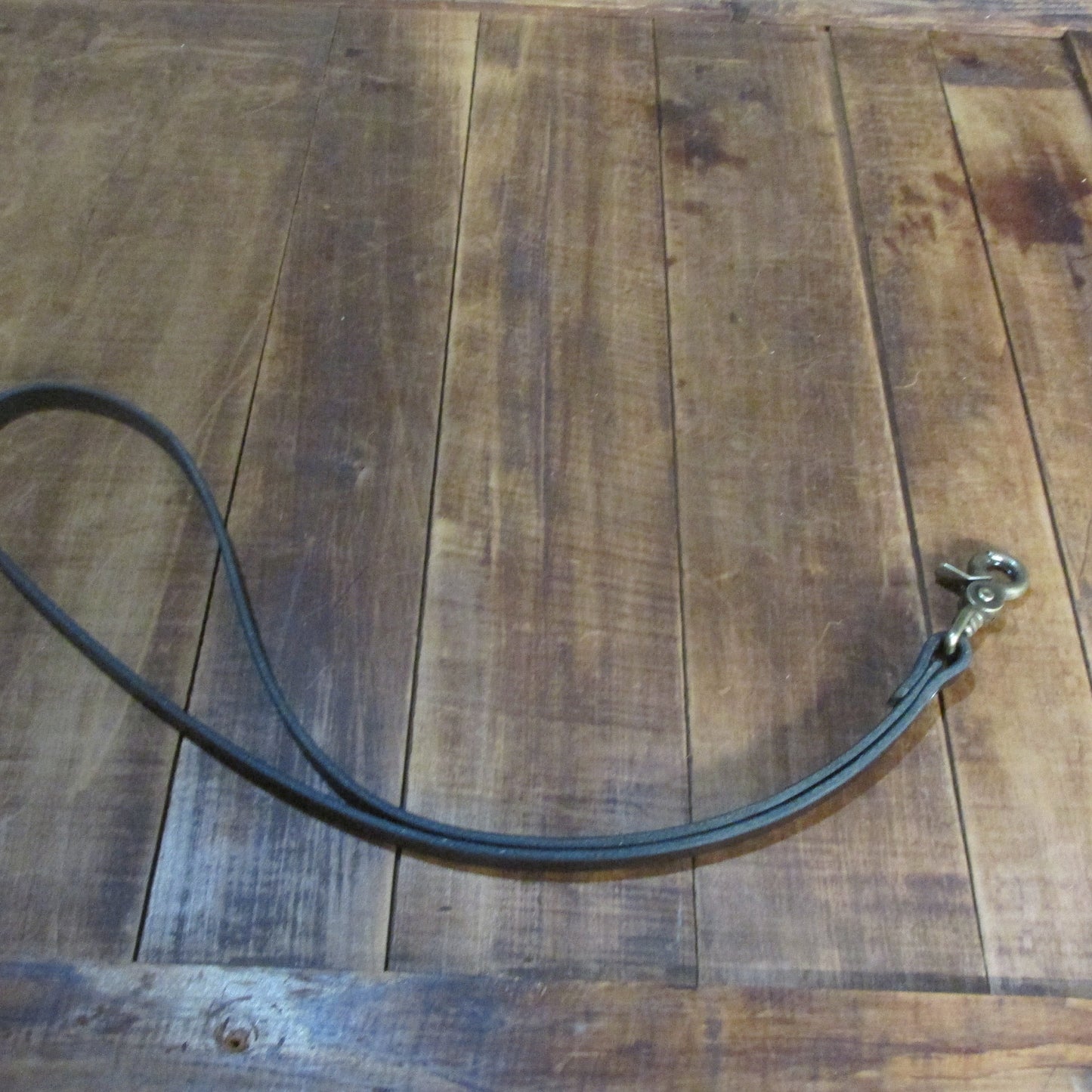 Black Water Buffalo leather lanyard 1/2" wide full grain, leather lanyard