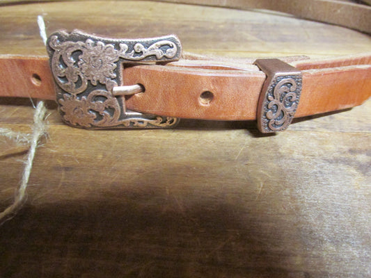 Hermann Oak Harness Leather narrow casual belt, Made in USA with US hides, Buckle set