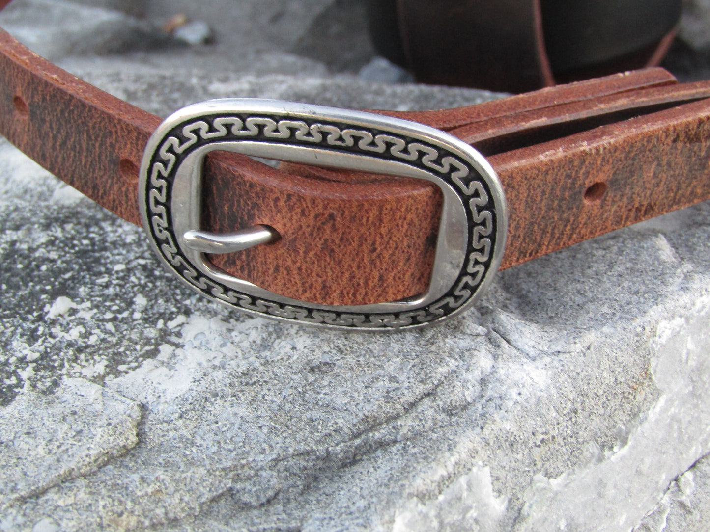 Adjustable Full Grain Water Buffalo leather water bottle carrier with shoulder strap, Jeremiah Watt Hardware