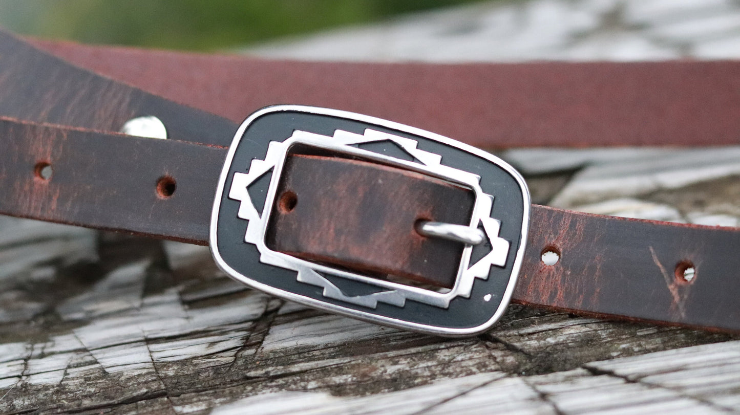 Adjustable Full Grain Water Buffalo leather water bottle carrier with shoulder strap, Jeremiah Watt Hardware