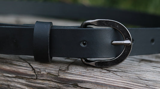 1 inch wide black full grain leather belt