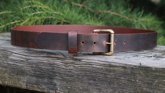 1 1/2" Custom Handcrafted leather belt, full grain leather belt