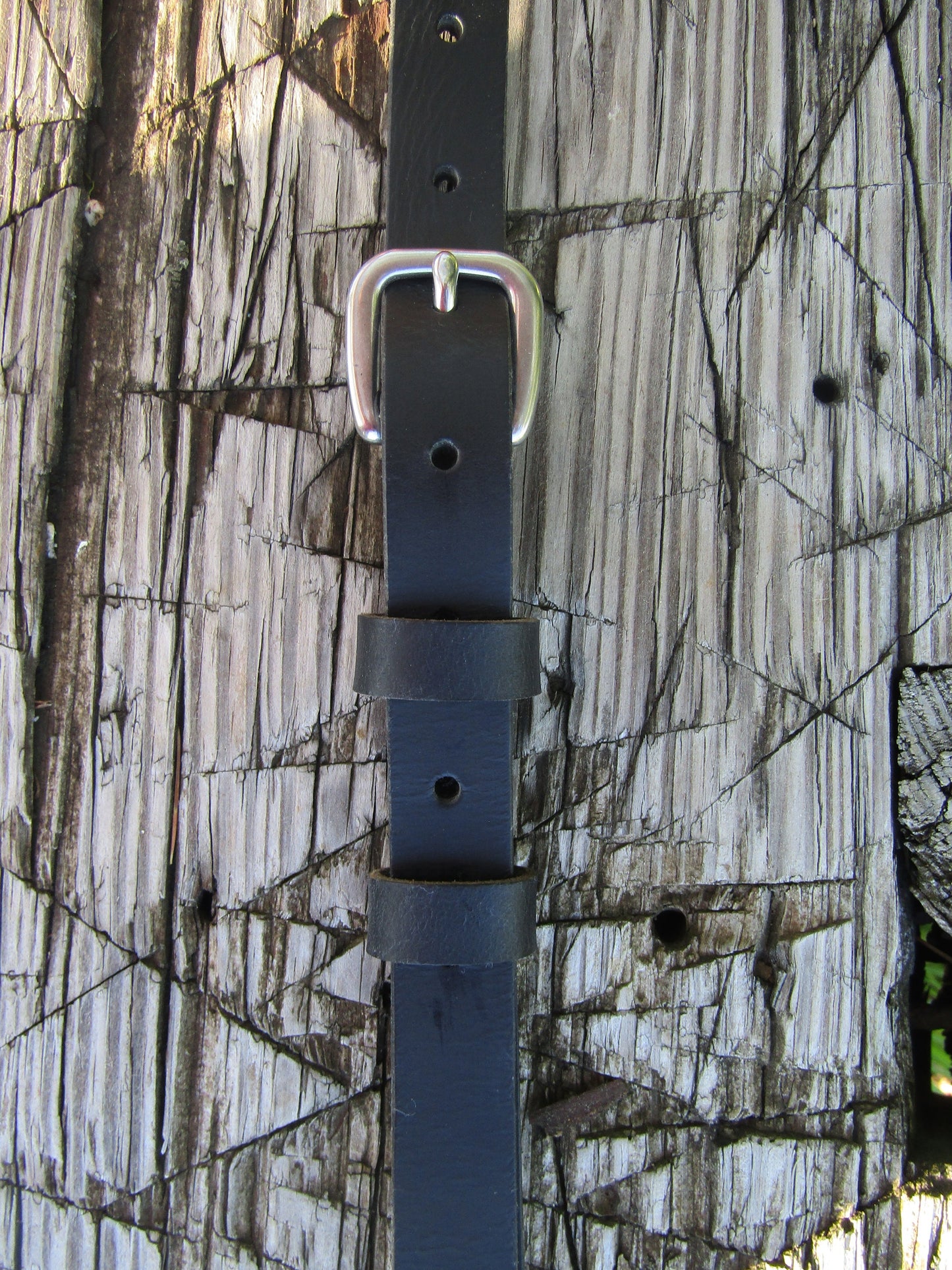 Adjustable Full Grain Water Buffalo leather water bottle carrier with shoulder strap, Stainless Steel