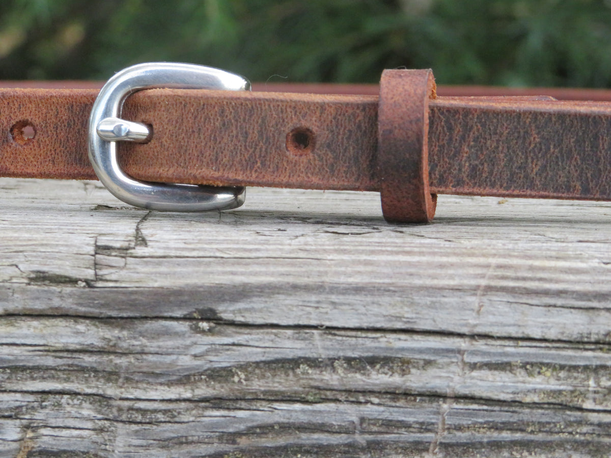 1/2" wide full grain handmade leather belts