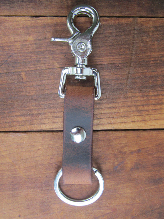Handmade leather keychain small leather keychain leather keychain with snap