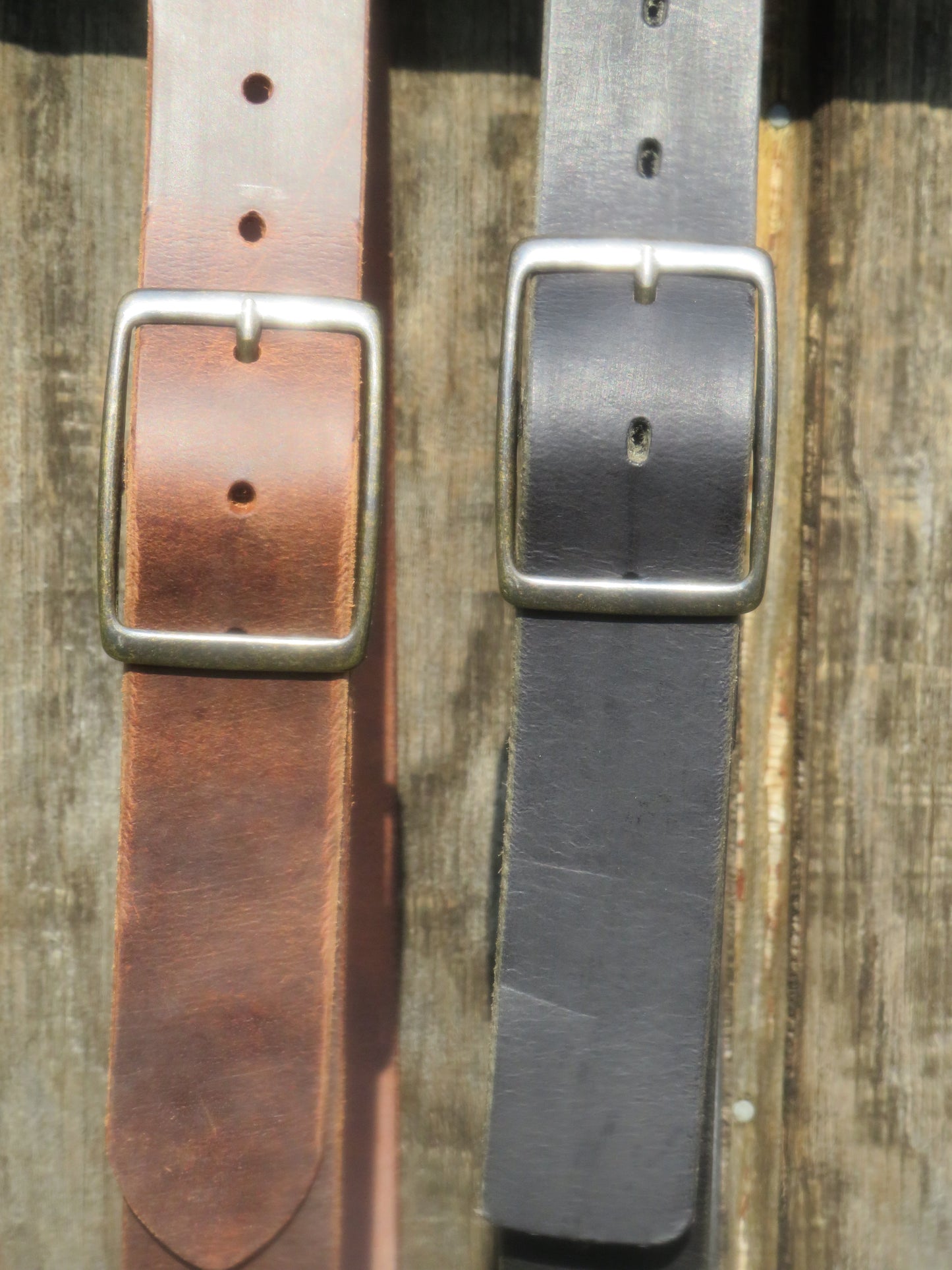 1 1/2" Custom Handcrafted full grain leather belt -Antique Brass