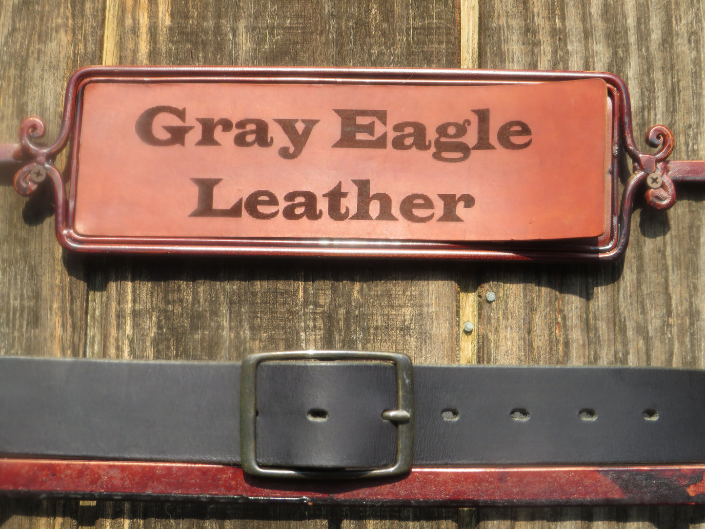 1 1/2" Custom Handcrafted full grain leather belt -Antique Brass