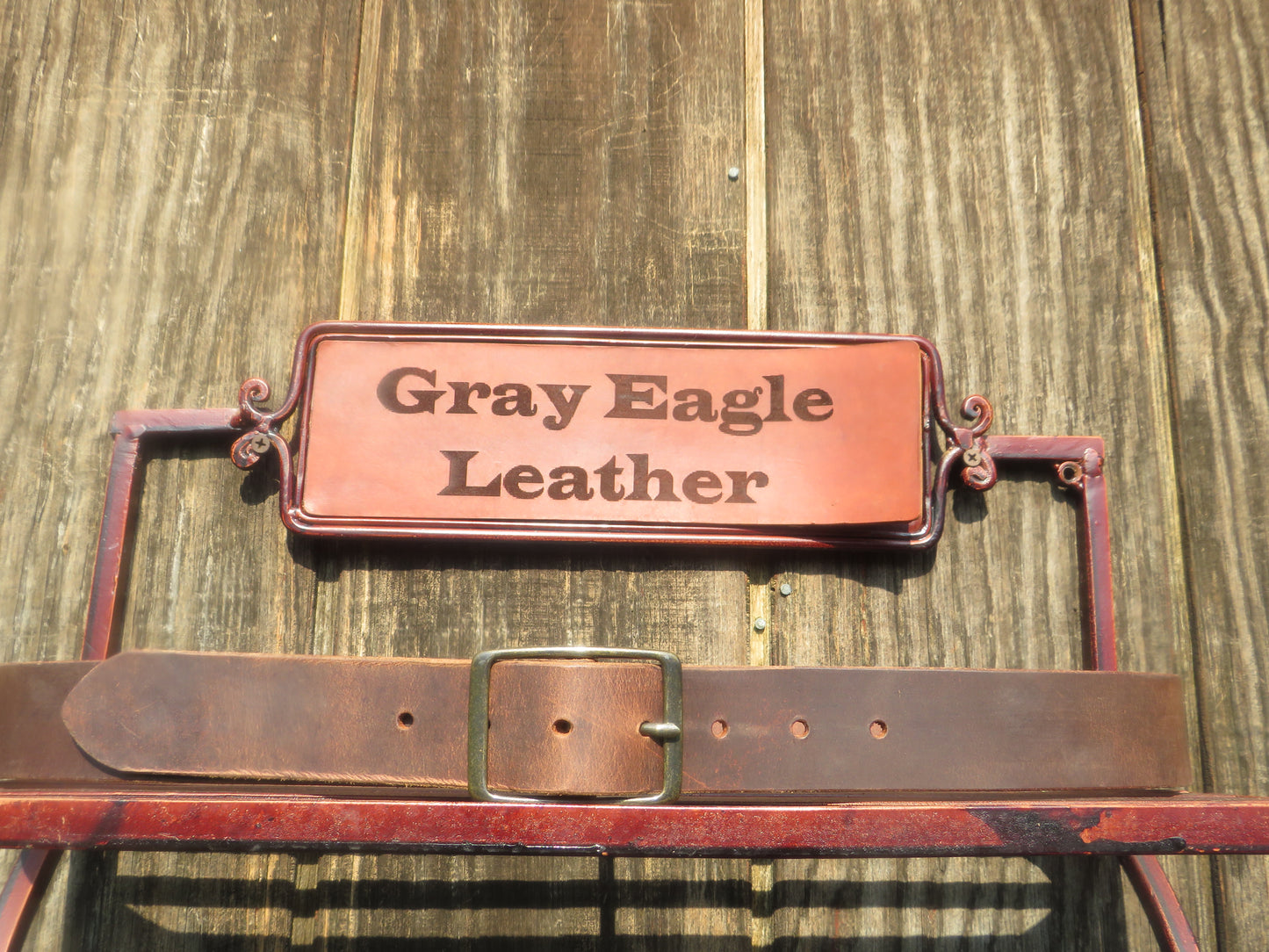 1 1/2" Custom Handcrafted full grain leather belt -Antique Brass
