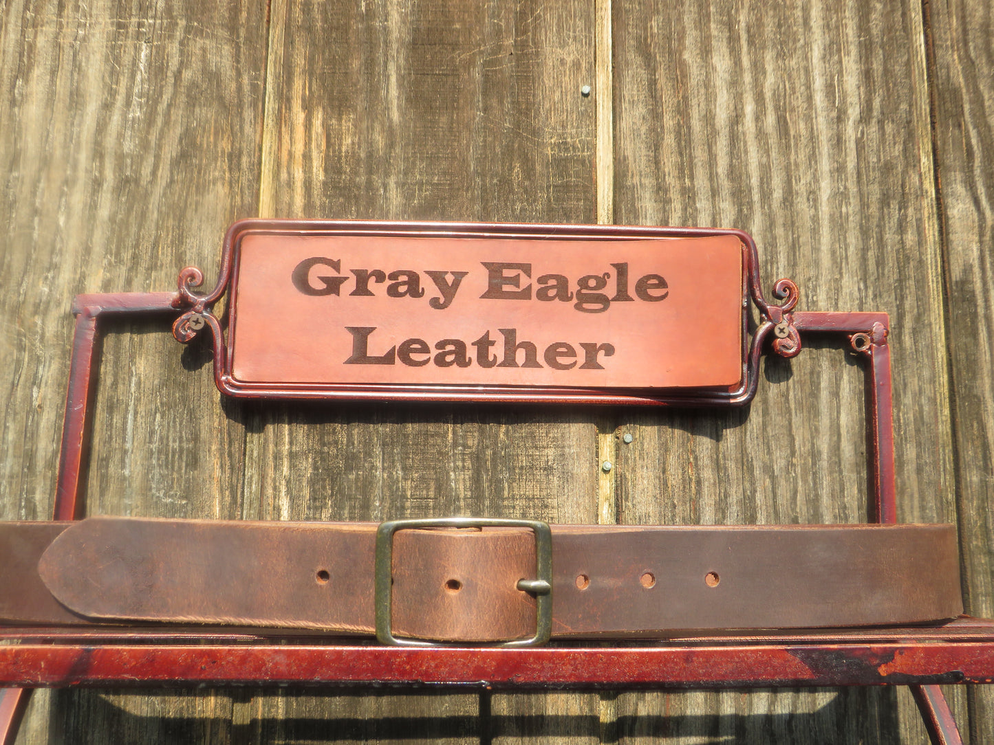 1 1/2" Custom Handcrafted full grain leather belt -Antique Brass