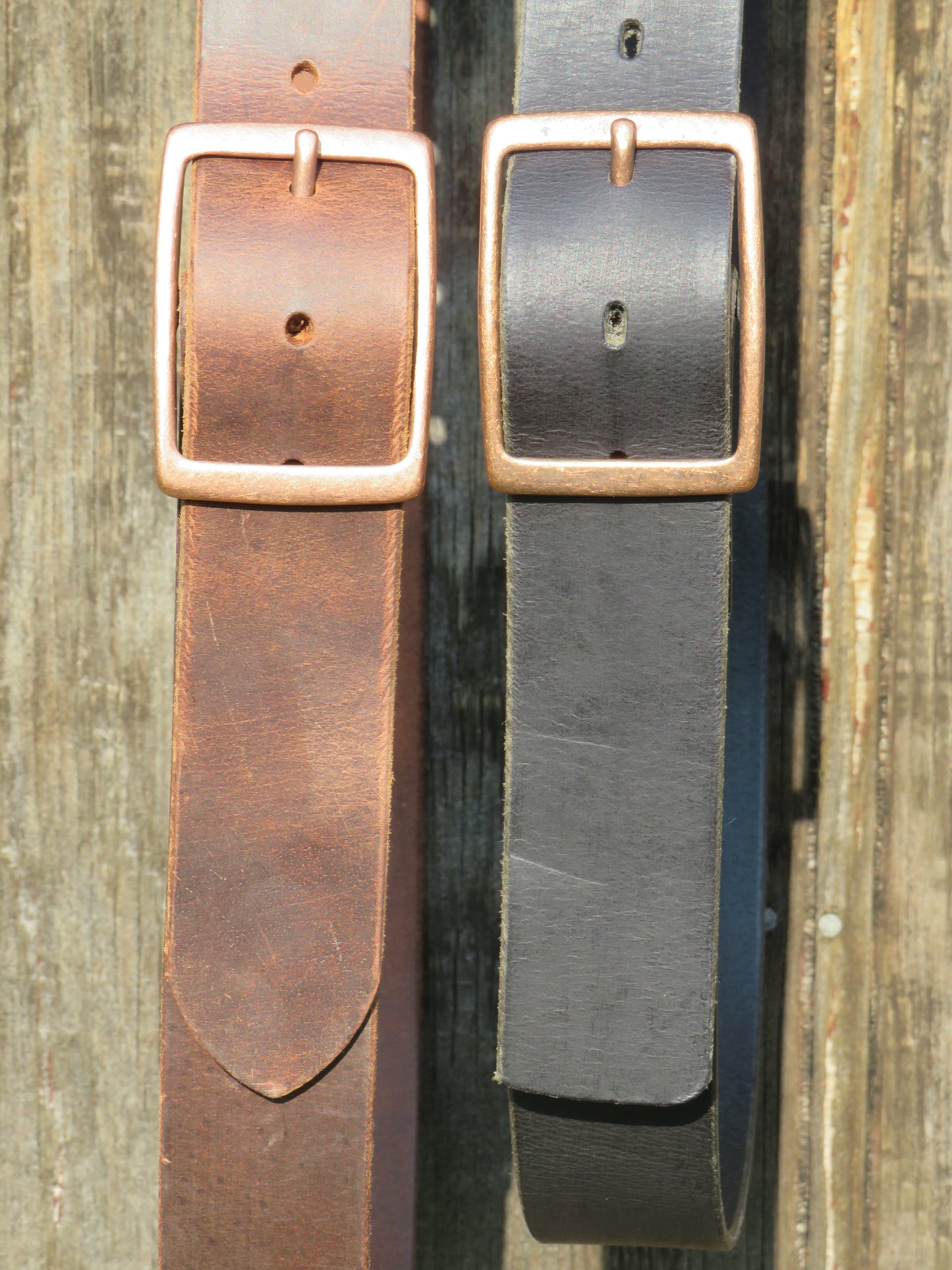1 1/2" Custom Handcrafted full grain leather belt-Antique Copper finish