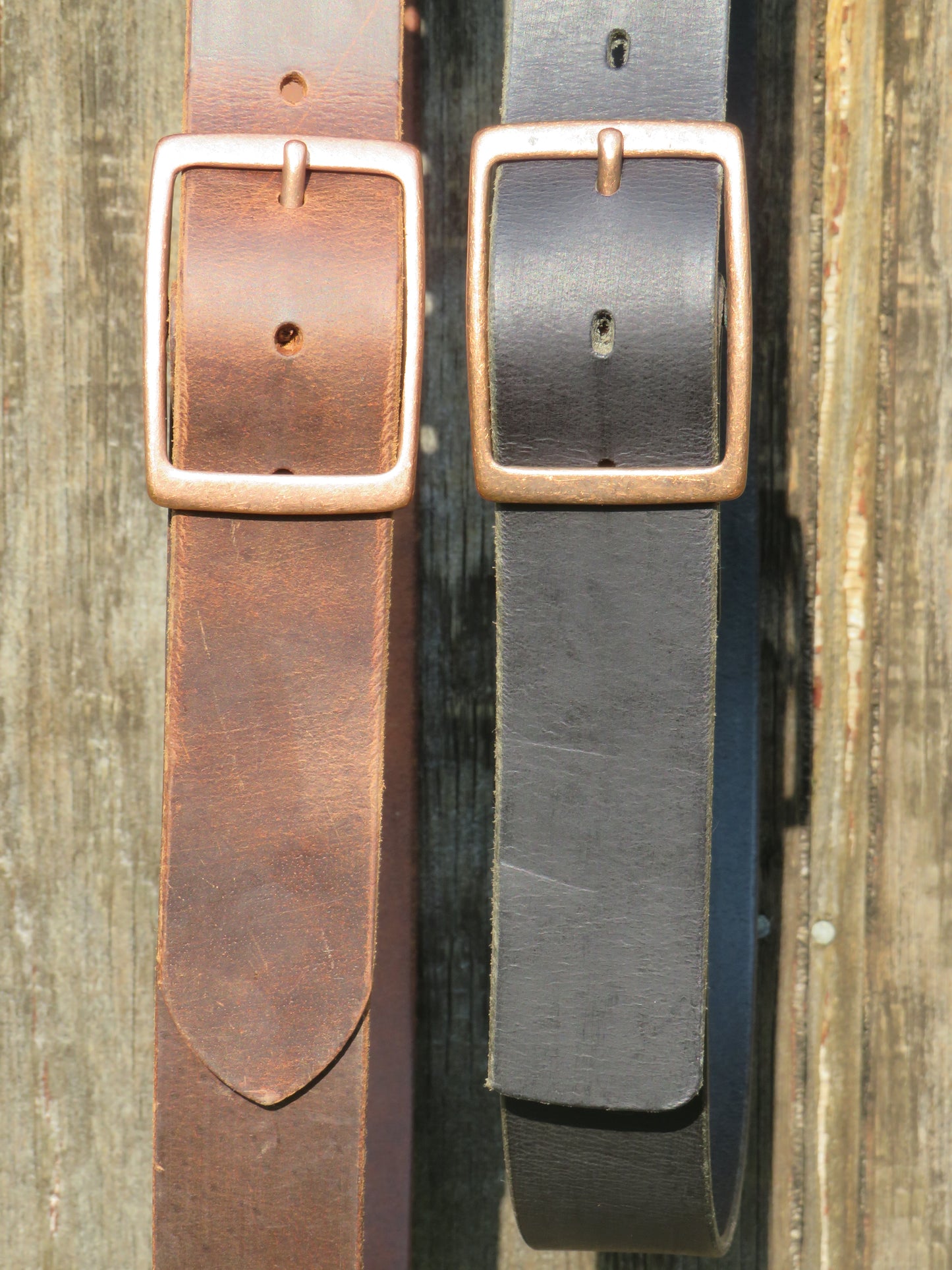 1 1/2" Custom Handcrafted full grain leather belt-Antique Copper finish